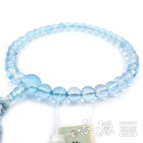 Women's prayer beads, blue topaz, 7mm beads, limited edition