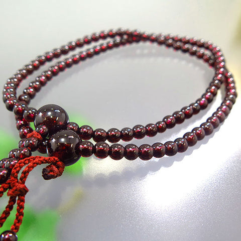Women's Rosary, Garnet, Two Pairs, Nichiren Sect, Limited Edition