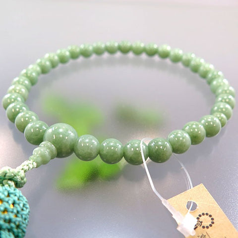 Women's prayer beads, high-quality Burmese jade, 8mm beads, matching finish, celadon and sea pine color tassel