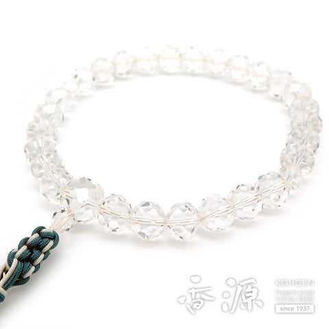 Men's prayer beads, crystal, hand-polished cut glass, made with matching material [limited edition]