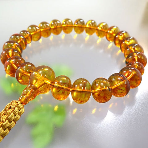 Men's prayer beads, compressed amber, 22 beads, flat beads, made to order, limited edition