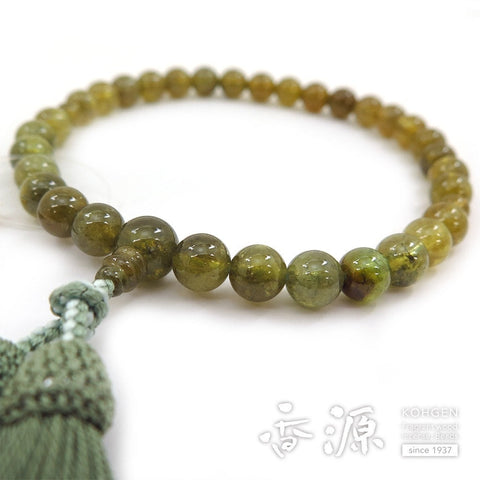 Women's prayer beads, green garnet, 8mm beads, limited edition