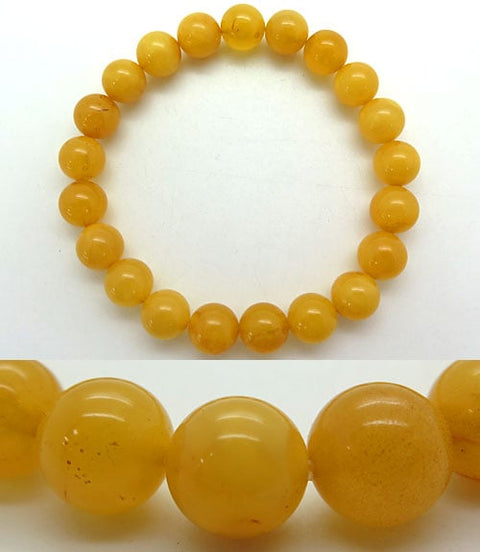 Aged Amber 10mm Bead Bracelet Straight Limited Edition