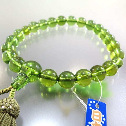 Men's rosary, green amber, 22 beads, limited edition