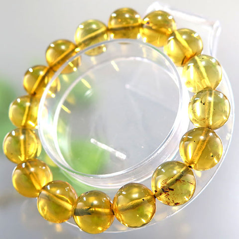 Blue Amber 13mm Bead Bracelet Straight Limited Edition