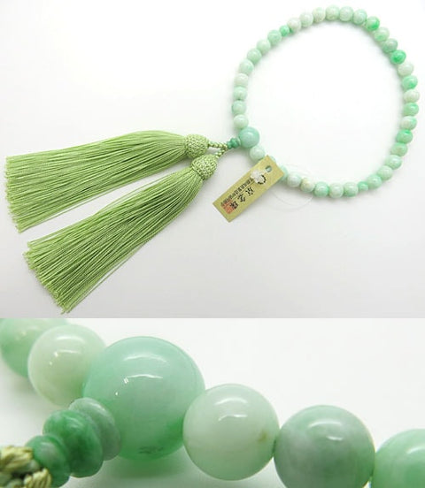 Women's prayer beads, Itoigawa jade, 7mm beads, custom made, certificate of authenticity included