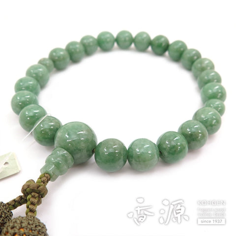 Men's prayer beads, Burmese jade, 22 beads, one-handed, tassel, limited edition