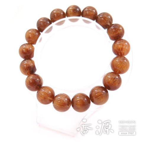 Copper rutilated 12mm 17 beads bracelet, straight, limited edition