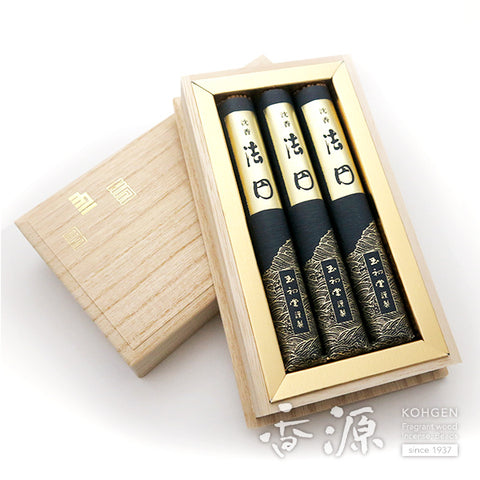 Gyokushodo Stick Incense Gift Set Jinkohoen Short Stick 3 packages in Paulownia box