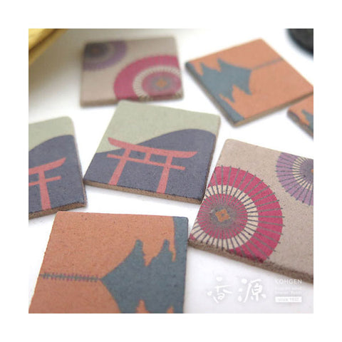 Kunjudo Pressed Incense, Japanese Pattern Prints, 7 Pieces