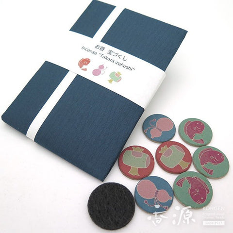 Kunjudo Pressed Incense, Japanese Pattern Prints, 7 Pieces