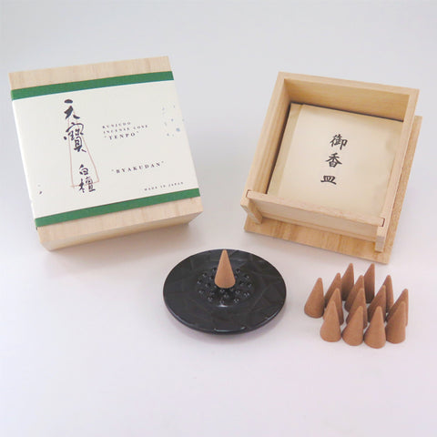 Kunjudo Incense, Tenpo Byakudan (Sandalwood) cones