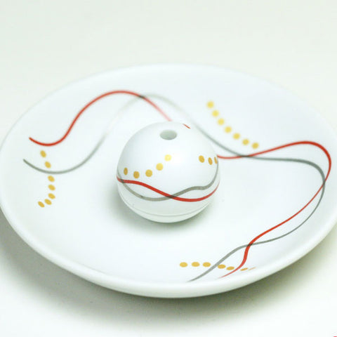 Arita Ware Incense Plate with Holder, Hanakanzashi