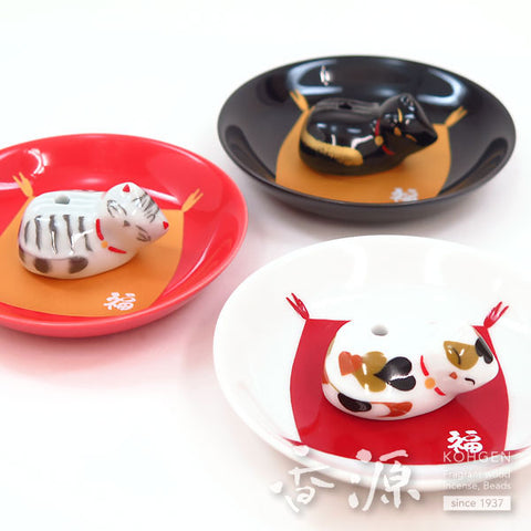 Arita Ware Incense Plate & Holder Set – Fukuneko Series