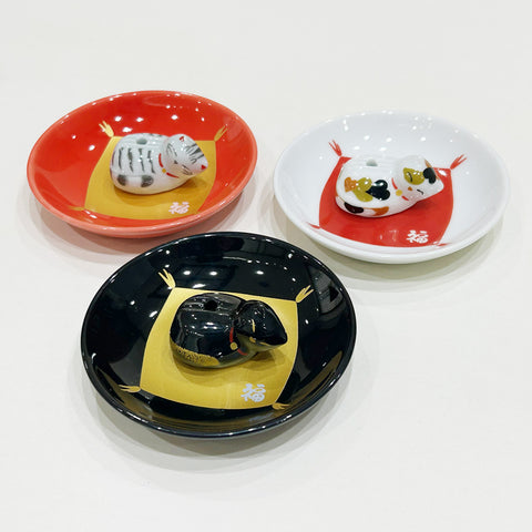 Arita Ware Incense Plate & Holder Set – Fukuneko Series