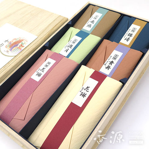 Kunjudo Incense Sticks – Karin 6-Scent Assortment, Sandalwood & Agarwood, Premium Box