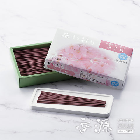 Kunjudo Incense Sticks, Hanakaori Flower, Low-Smoke Type