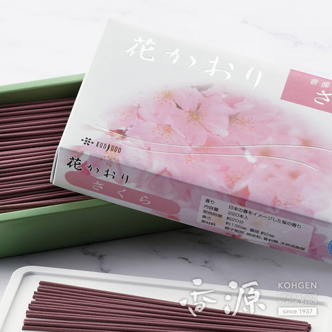 Kunjudo Incense Sticks, Hanakaori Flower, Low-Smoke Type
