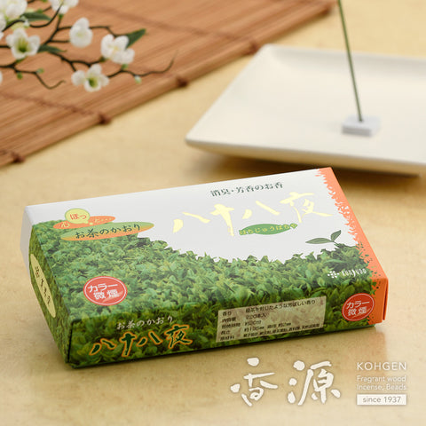 Kunjudo Incense Sticks, Hachijuhachi-ya Green Tea, Low-Smoke Type