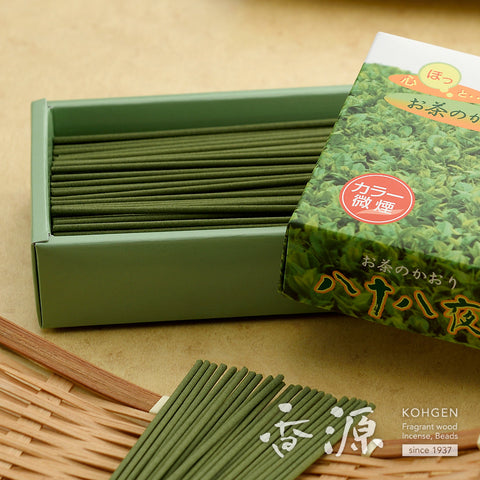 Kunjudo Incense Sticks, Hachijuhachi-ya Green Tea, Low-Smoke Type