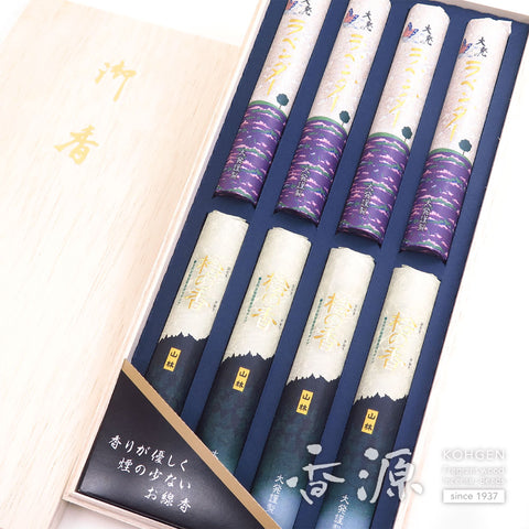 Daihatsu Incense Sticks, Hinoki Japanese Cypress & Lavender set, Premium Box