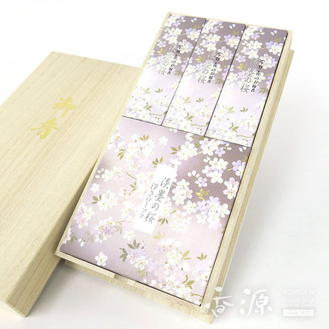 Nippon Kodo Incense Sticks, Usuzumi no Sakura, Cherry Blossom, Candle set