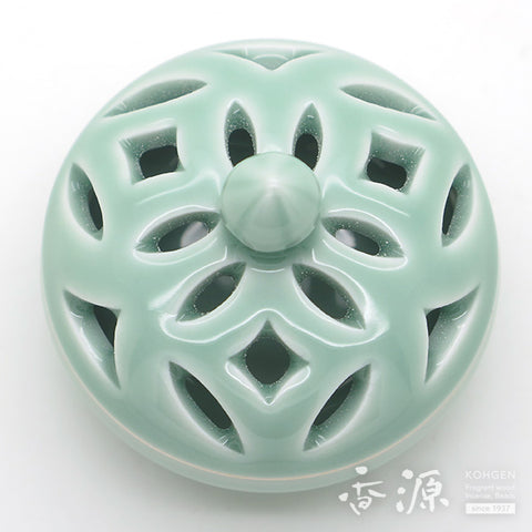Arita Ware Incense Burner – Celadon Shippo Motif