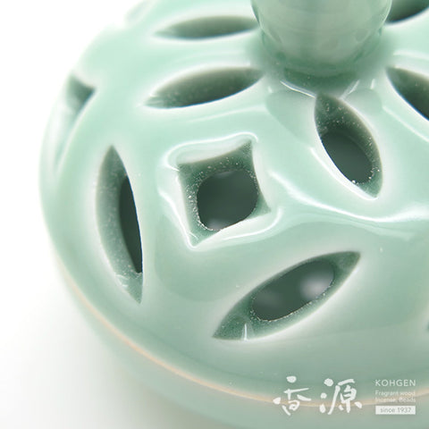 Arita Ware Incense Burner – Celadon Shippo Motif