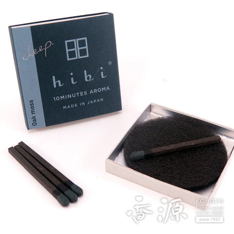 hibi 10-Minute Aroma, Matchstick Incense (8 Sticks with Incense Mat)