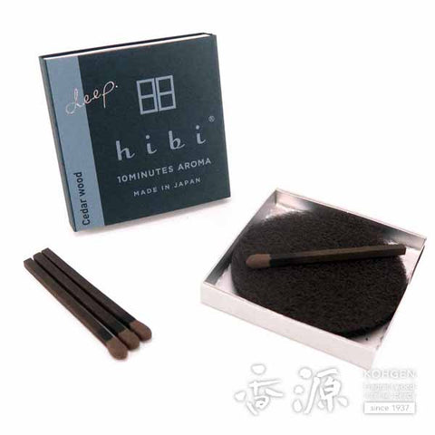 hibi 10-Minute Aroma, Matchstick Incense (8 Sticks with Incense Mat)