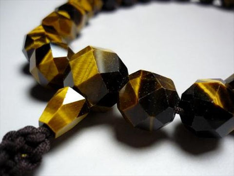 Men's prayer beads, faceted tiger's eye