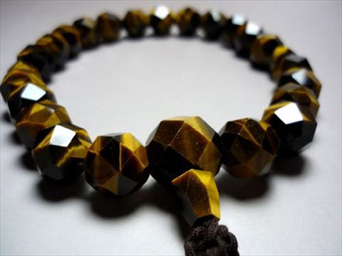 Men's prayer beads, faceted tiger's eye
