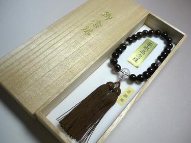 Men's Prayer Beads, Brown Crystal Round Beads, Crystal Finish, Light Brown Tassel