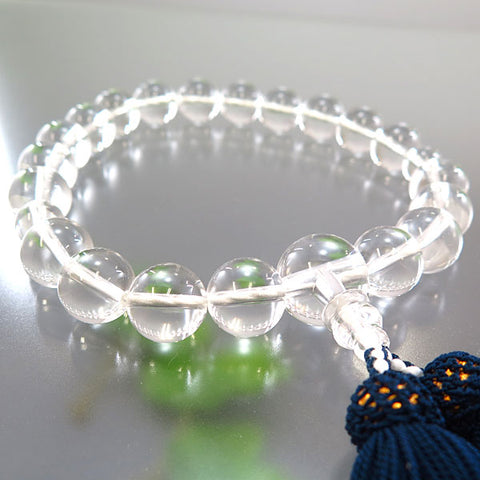Men's Prayer Beads, Crystal, 20 Beads, Matching Set, Dark Navy Tassel