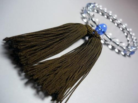 Men's prayer beads, crystal, aqua quartz oval bead
