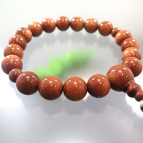Men's prayer beads, goldstone, 18 beads
