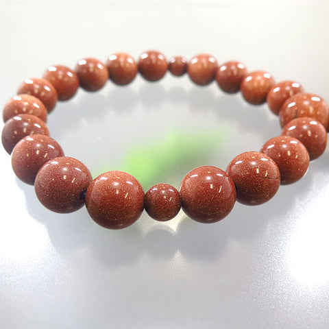 Men's prayer beads, goldstone, 18 beads