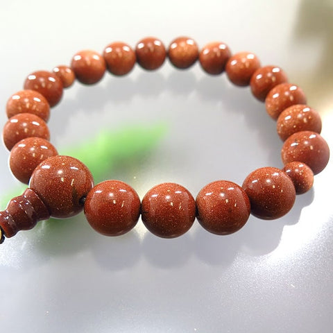 Men's prayer beads, goldstone, 18 beads
