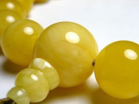 Men's prayer beads, milky amber