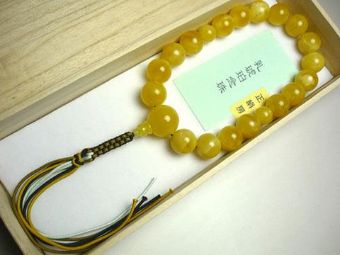 Men's prayer beads, milky amber
