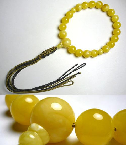 Men's prayer beads, milky amber