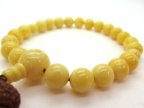 Men's prayer beads, milky amber