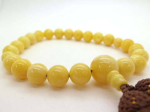 Men's prayer beads, milky amber