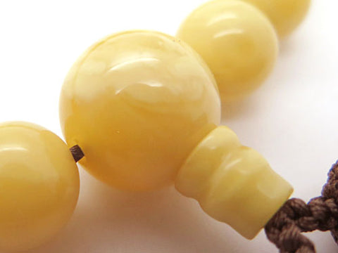 Men's prayer beads, milky amber