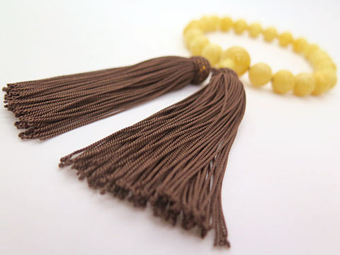 Men's prayer beads, milky amber