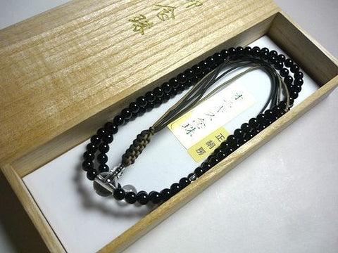 Men's Prayer Beads, Black Onyx, Rinzai Sect