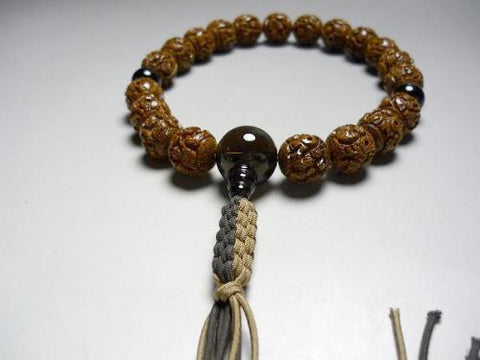 Men's Prayer Beads, Antique Starry Moon Bodhi Seed, Arhat Carving