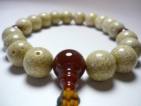 Men's prayer beads, Starry Moon Bodhi seed, agate finish