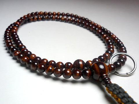 Men's Prayer Beads, Red Tiger's Eye, Soto Zen Sect, Matching Set