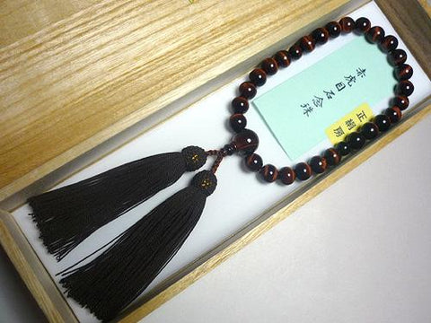Men's prayer beads, red tiger's eye, 27 beads